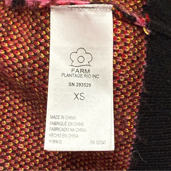 FARM Rio Black Tropical Magic V Neck Oversized Cardigan Size XS. - Picture 9 of 11